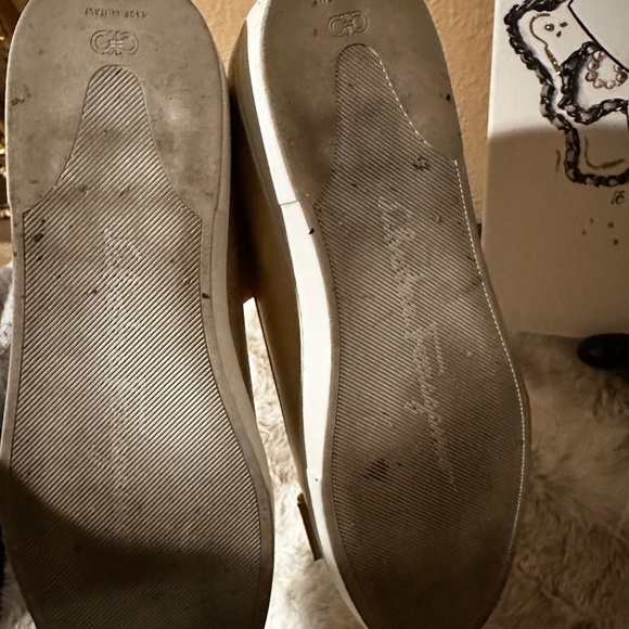 Salvatore Ferragamo Gold Slip On Sneakers Size 7 - Picture 5 of 8